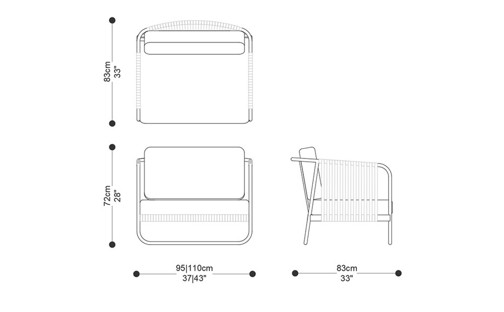 Image of the main dimensions of the product